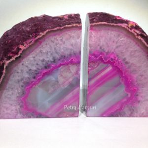 Geode di Agata Rosa Fermalibri Peso 1.3 Kg