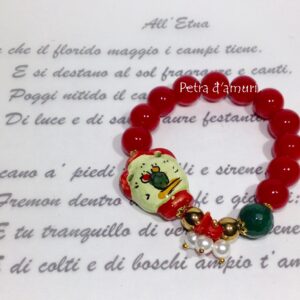 Bracciale Siciliano Rosso con Anfora. Hand Made in Sicily by Petra d’amuri