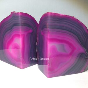 Geode di Agata Rosa Fermalibri Peso 1.4 kg