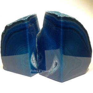 Geode di Agata Blu Fermalibri Peso 1.3 kg