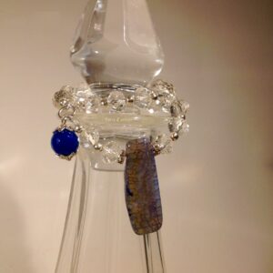 Gioiello da Bere in Cristallo Trasparente e Agata Blu Hand Made in Sicily By Petra d’amuri