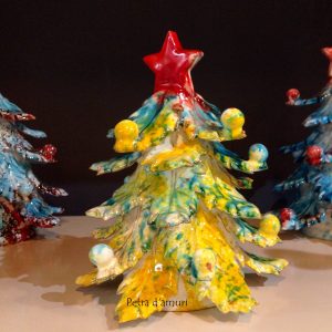 Albero di Natale da Collezione in Ceramica Siciliana H 20 cm Hand Made in Sicily