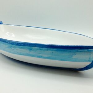 Barca in ceramica Siciliana Blu da 40 cm di lunghezza Hand Made in Sicily
