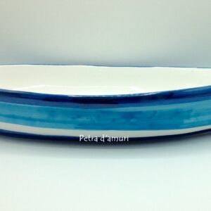 Barca in Ceramica Siciliana Blu da 48 cm di lunghezza Hand Made in Sicily