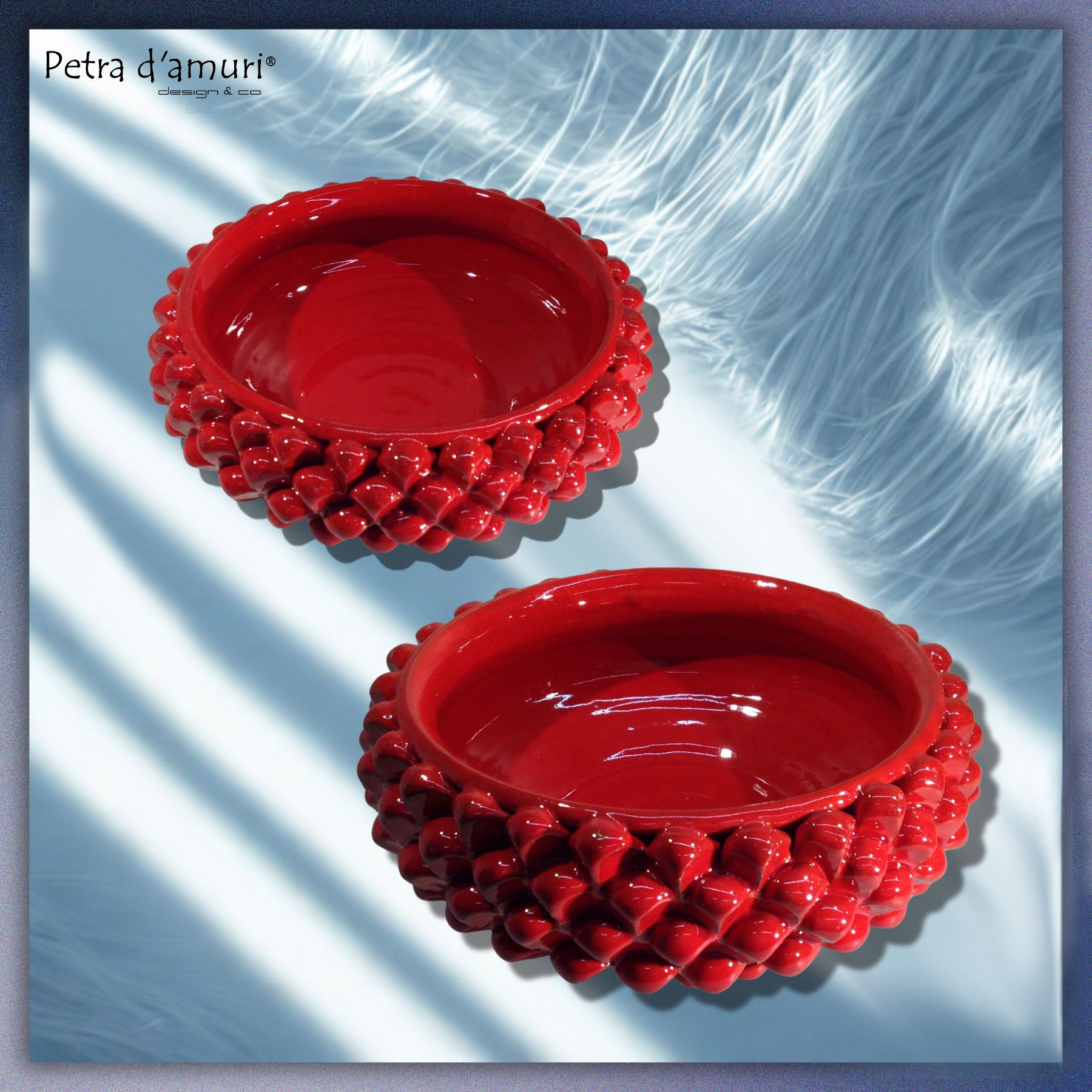 Ciotola mezza pigna rossa in ceramica artigianale siciliana