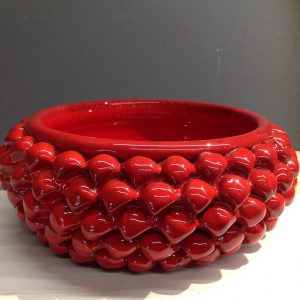 Centrotavola Mezza Pigna Rosso in ceramica di Santo Stefano di Camastra Hand Made in Sicily