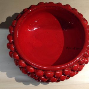 Centrotavola Mezza Pigna Rosso in ceramica di Santo Stefano di Camastra Hand Made in Sicily
