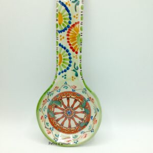 Poggiamestolo Decorato con Ruota in Ceramica Siciliana Hand Made in Sicily