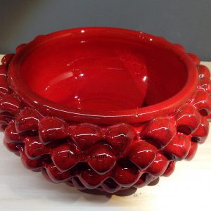 Centrotavola Mezza Pigna Rossa in ceramica di Santo Stefano di Camastra Hand Made in Sicily