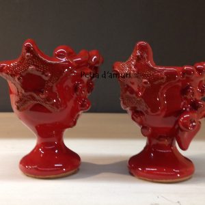 Portauova Siciliani Rosso antichizzato in Ceramica di Santo Stefano di Camastra Hand Made in Sicily