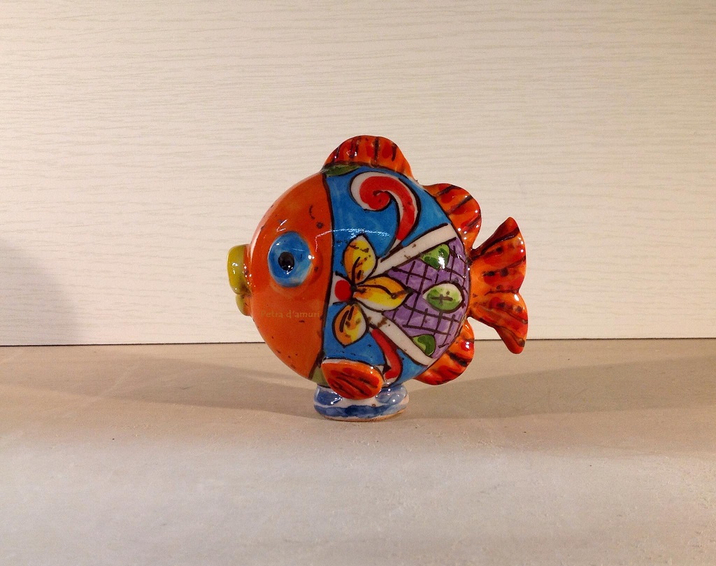 Pesce in Ceramica Arancio PA8