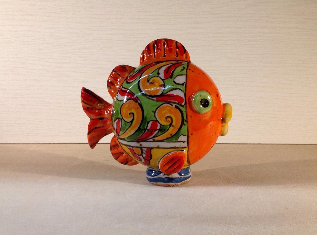 Pesce in Ceramica Arancio PA14