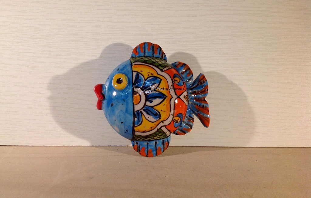 Pesce in Ceramica Azzurro PA21A