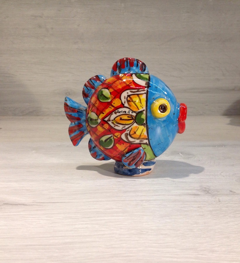 Pesce in Ceramica Azzurro PA4