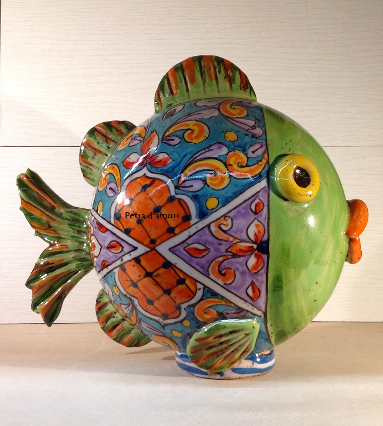 Pesce in Ceramica Verde PV24