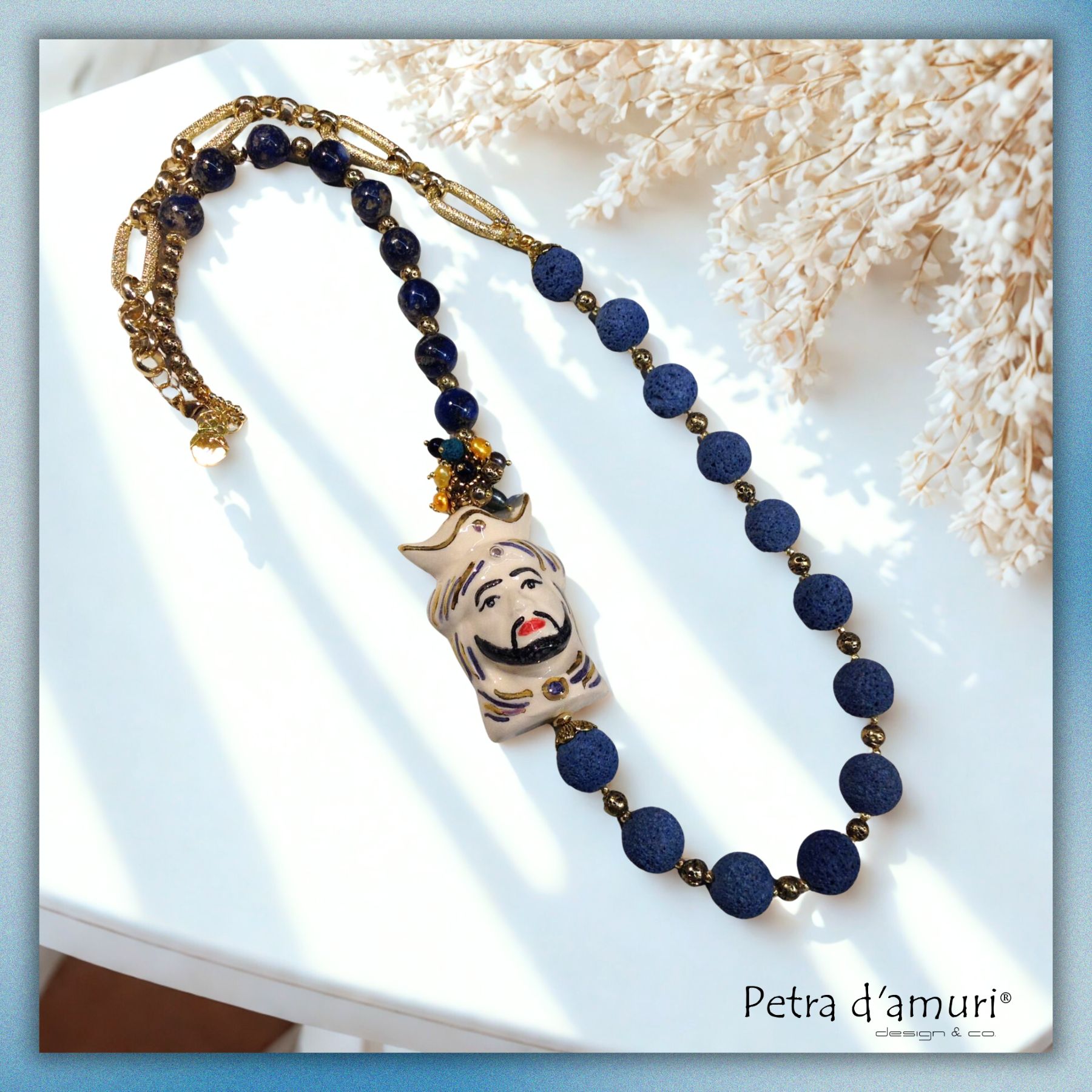 Collana siciliana con moro e lapislazzuli
