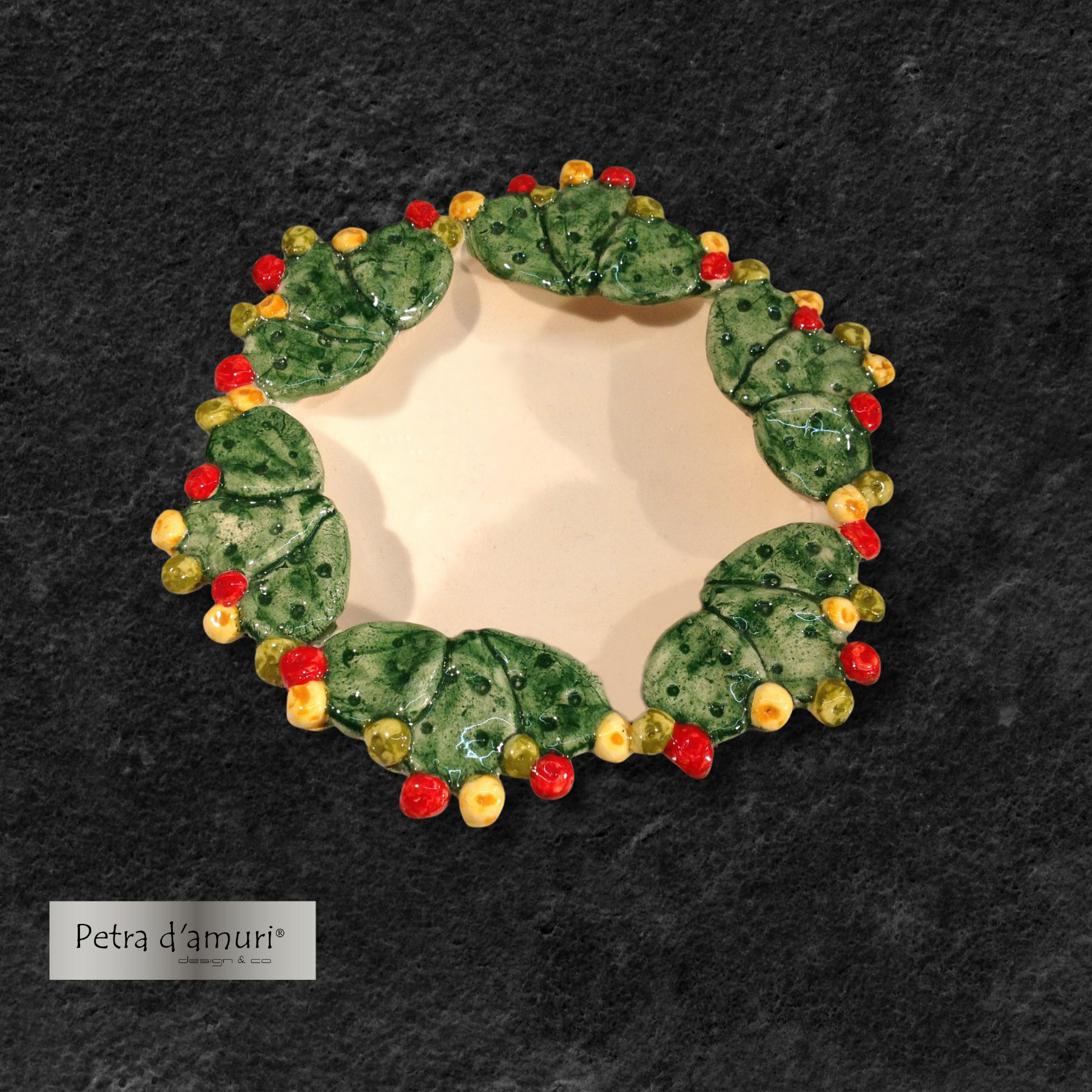 Ciotola Fichidindia in Ceramica Siciliana interamente fatta a mano